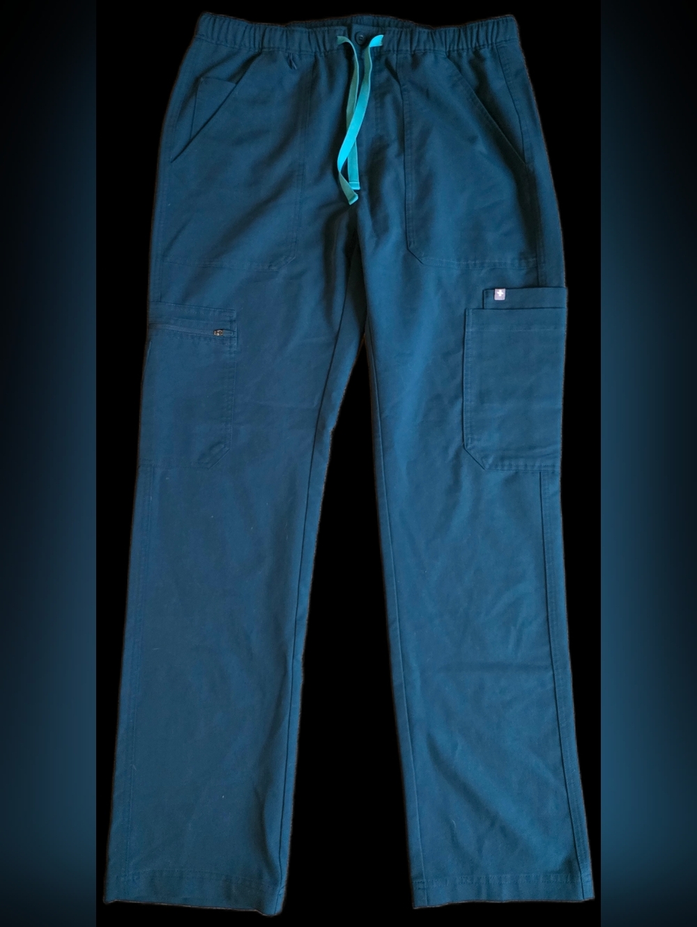 Figs Teal Scrub Pants with Utility Pockets